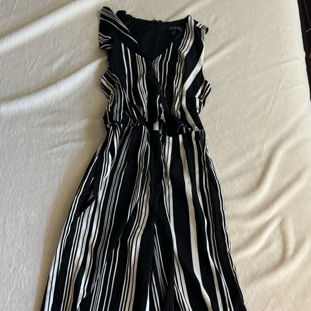 black and white jumpsuit